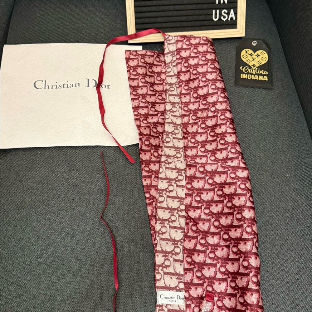 Christian Dior Pink Silk Scarf